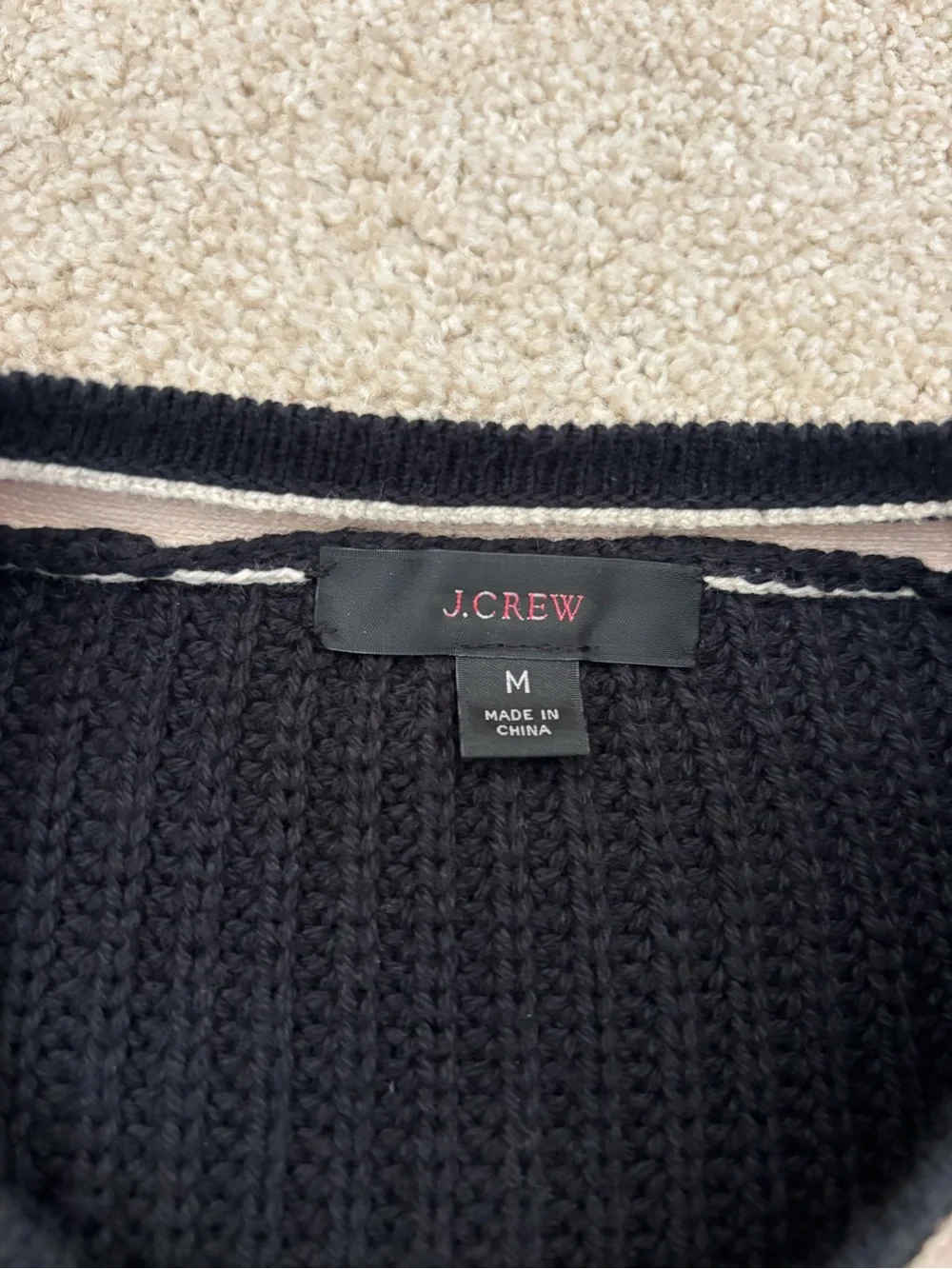 J. Crew Front Pocket Lady Cotton Cardigan Sweater Black Knit Preppy Classic Chic